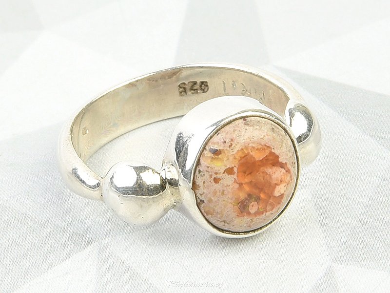 Round ring with opal Ag 925/1000 4.7g size 52