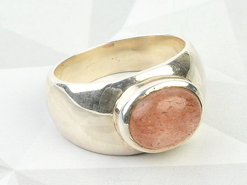 Sluneční kámen prsten ovál Ag 925/1000