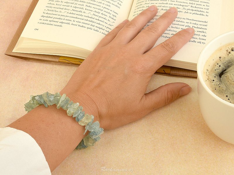 Natural aquamarine bracelet approx. 15mm