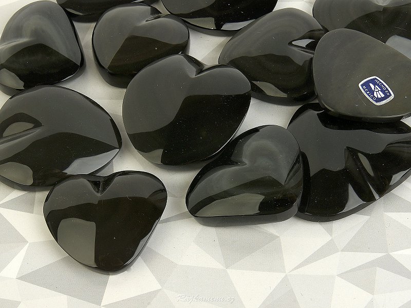 Obsidian iridescent plastic heart