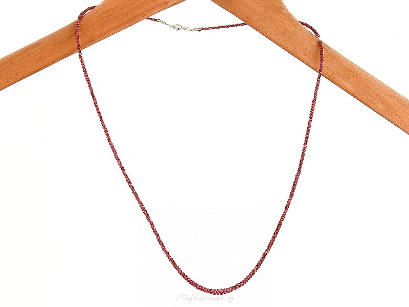 Rubínový náhrdelník jemné korálky facet Ag 925/1000 10,0g