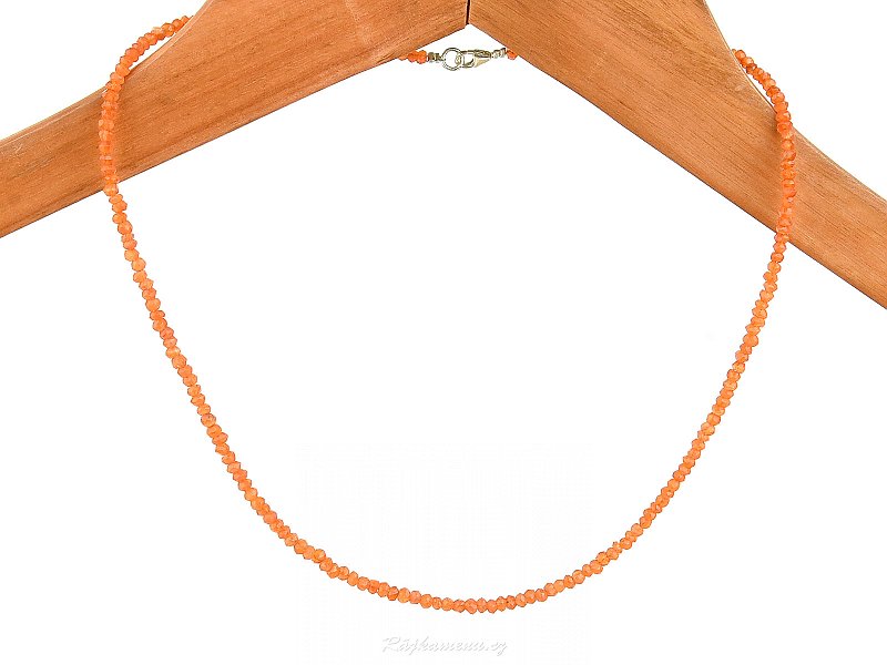 Carnelian necklace fine faceted beads Ag 925/1000