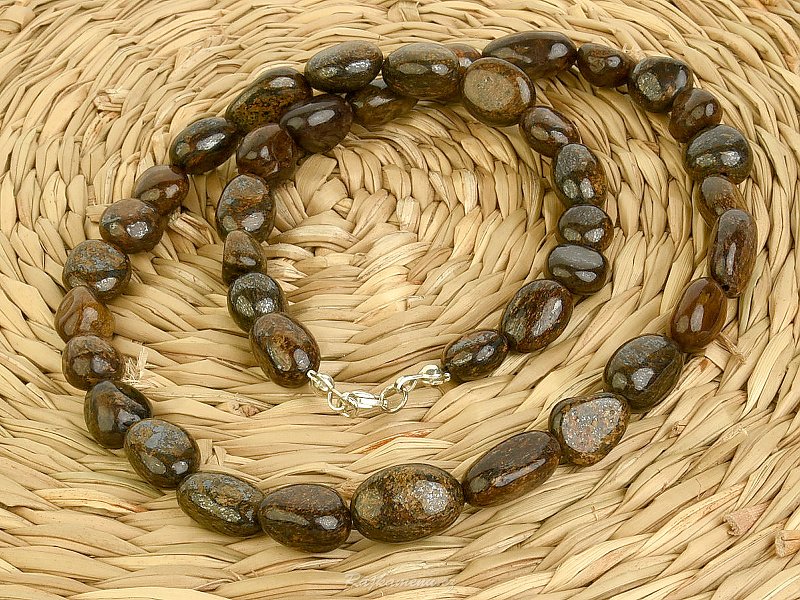 Bronze necklace of pebbles Ag 925/1000