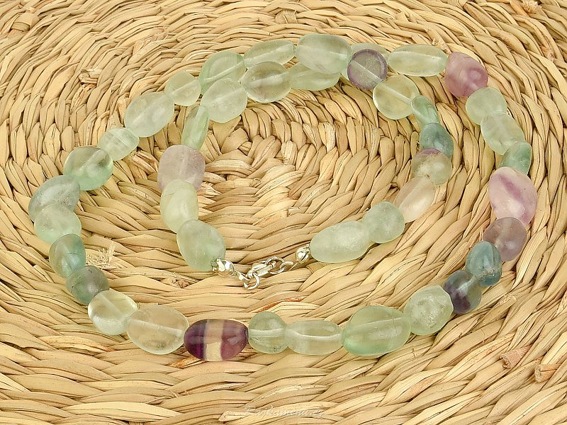 Fluorite necklace pebbles Ag 925/1000
