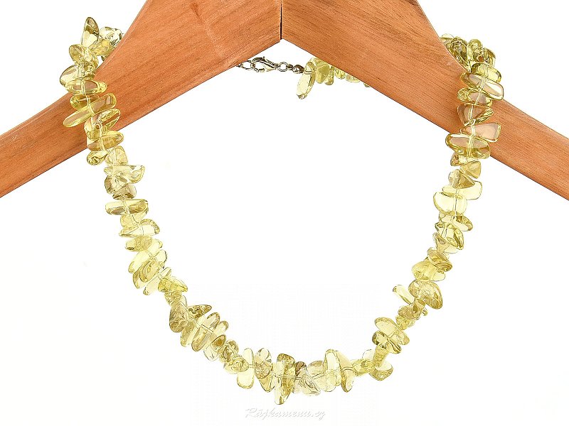 Brazilianit - lemonquartz náhrdelník oblázky Ag 925/1000