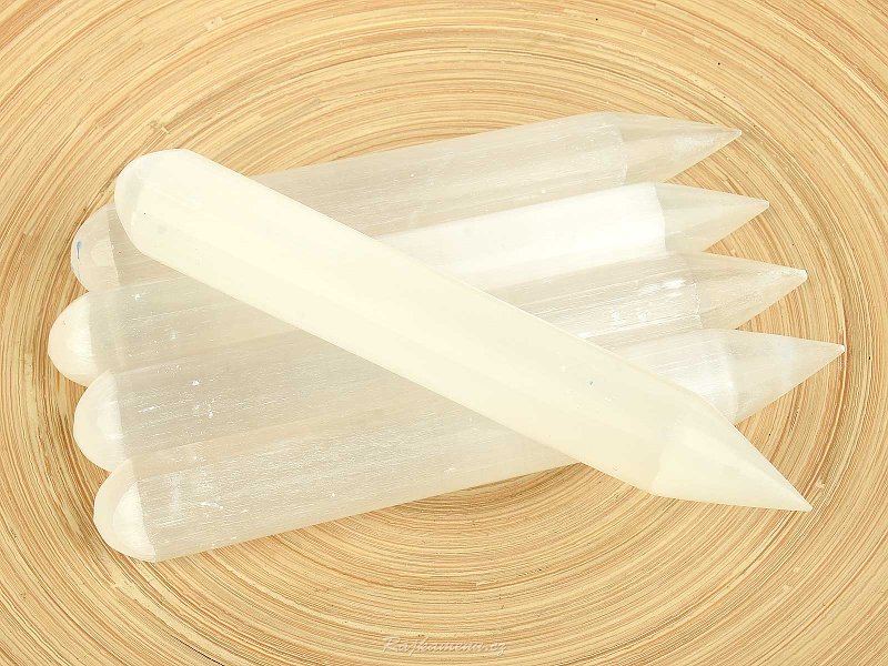 Selenite massage stick with tip