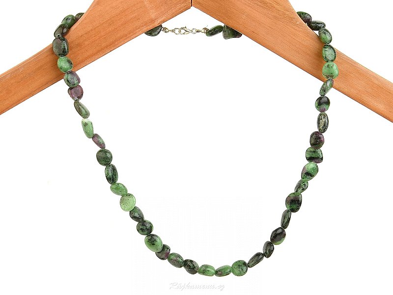 Ruby in zoisite pebble necklace Ag 925/1000