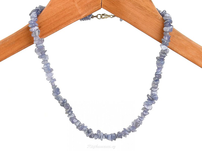 Necklace drummed tanzanite Ag 925/1000 52.1g