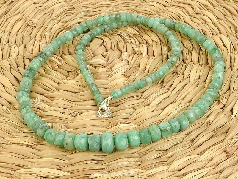 Smaragdový náhrdelník broušený Ag 925/1000 18,1g