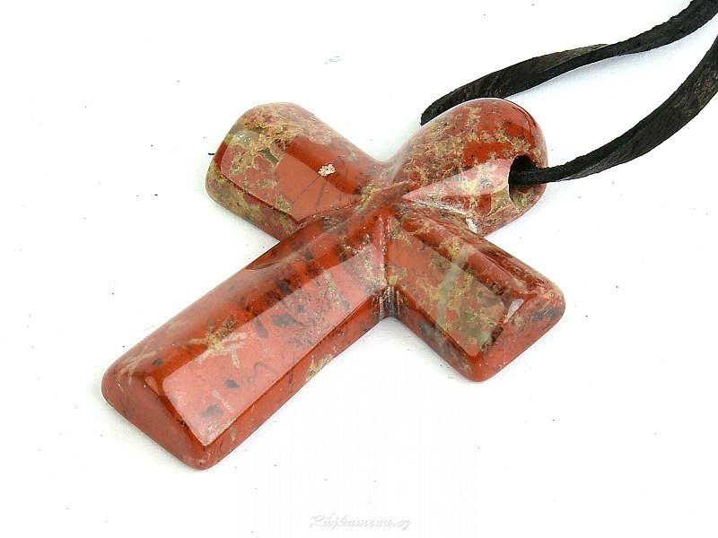 Red cross jasper pendant with cuticle