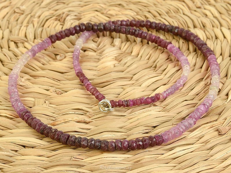 Ruby necklace mix of shades Ag 925/1000