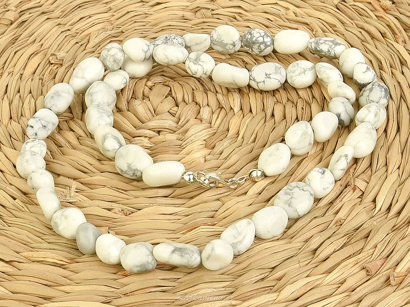 Magnesite pebble necklace Ag 925/1000