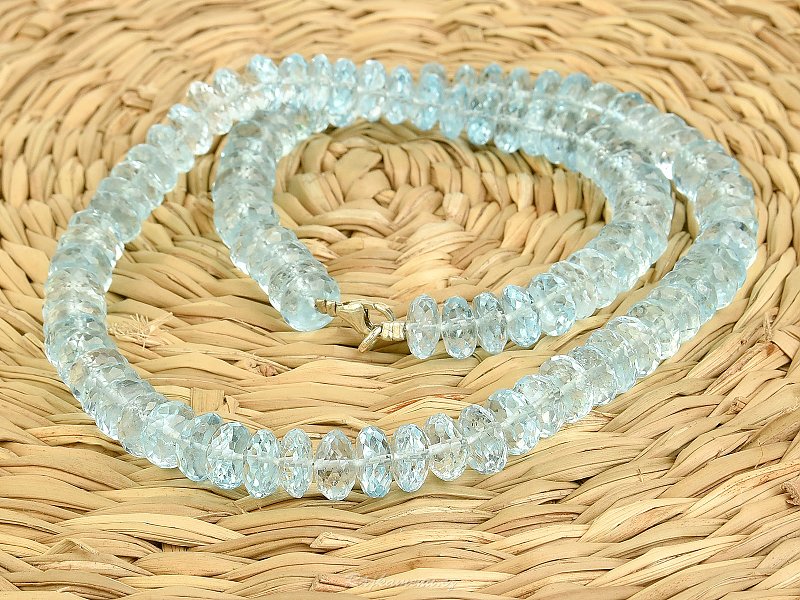Topaz modrý broušený náhrdelník Ag 925/1000 53,5g