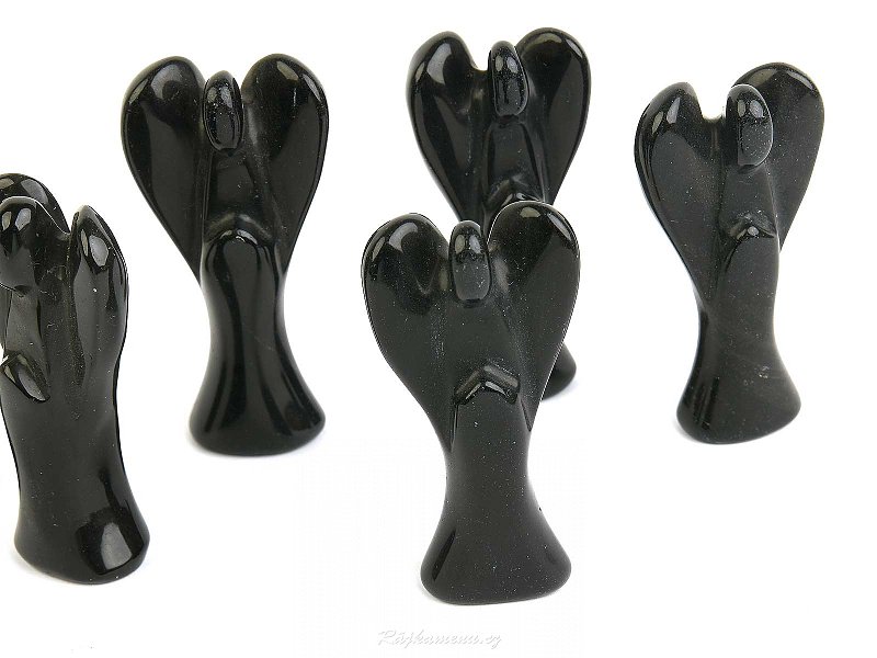 Black obsidian in the shape of an angel, approx. 60 mm