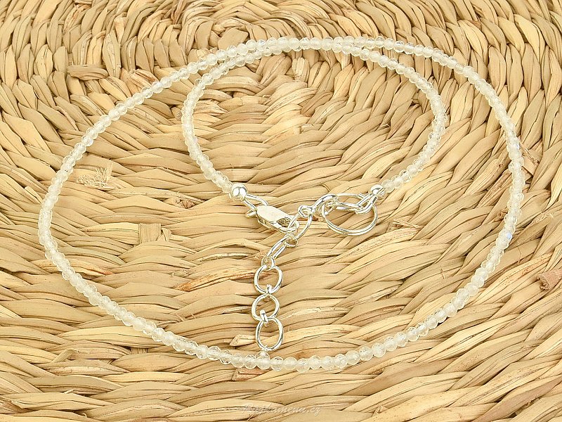 Moonstone necklace fine faceted beads Ag 925/1000