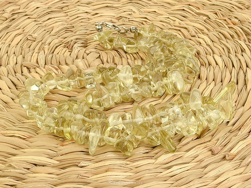 Lemonquartz (Brazilianite) pebble necklace Ag 925/1000