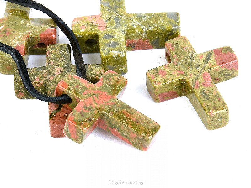 Epidote cross pendant with cuticle