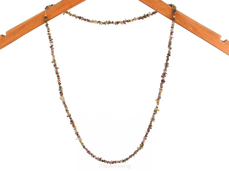 Turmalín náhrdelník tromly mix barev 90cm