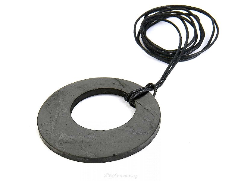 Round shungite pendant with hole