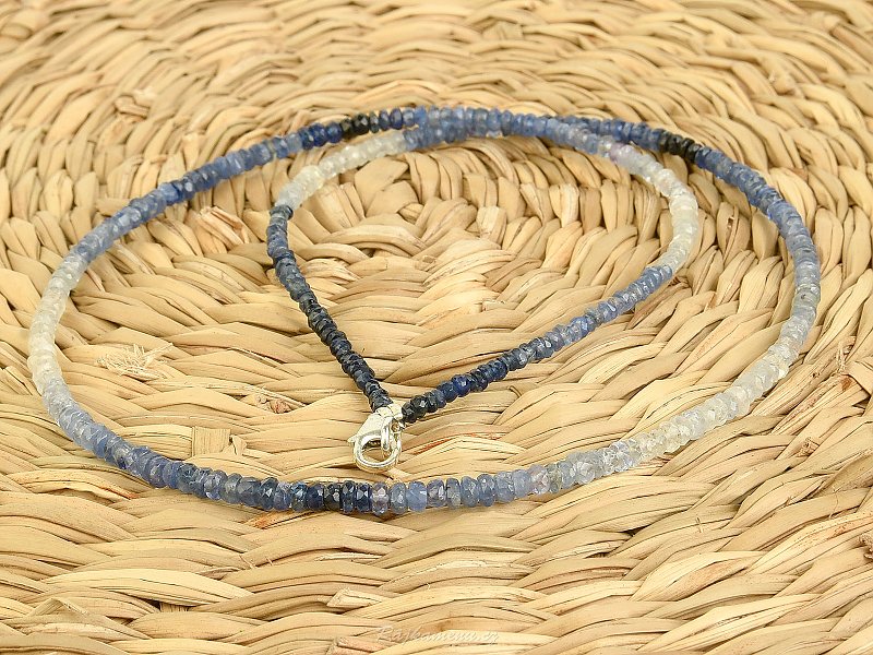Safír náhrdelník jemný facet Ag 925/1000