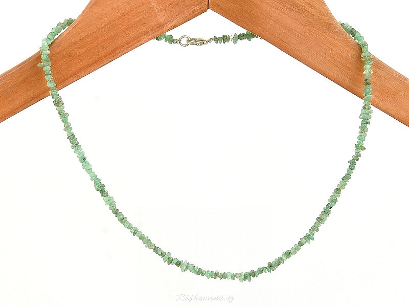 Necklace made of raw emeralds Ag 925/1000