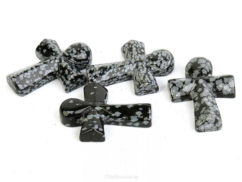 Cross made of flake obsidian stone