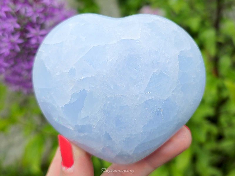 Soft blue decorative calcite heart (323g)