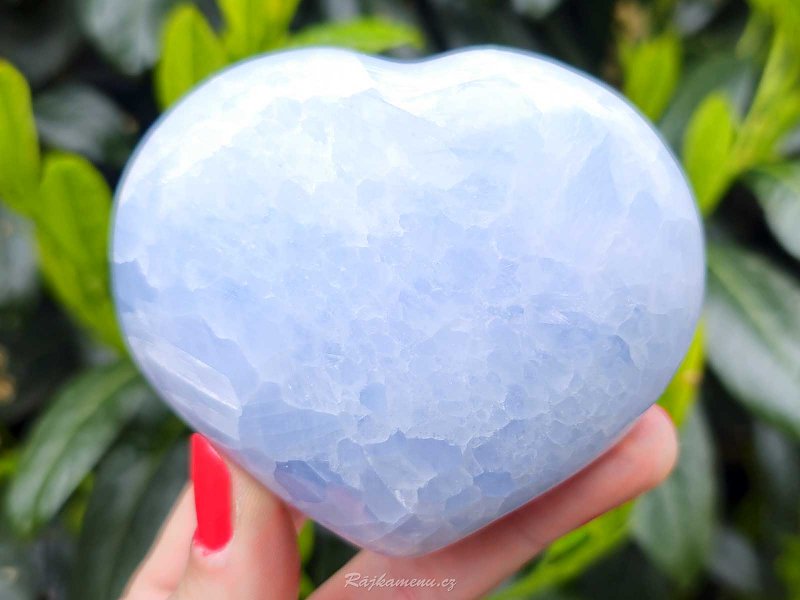 Heart in the palm of blue calcite (7.3cm)