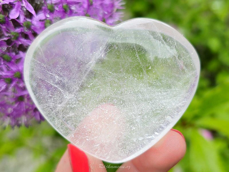 Crystal heart in the hand 5.9 cm