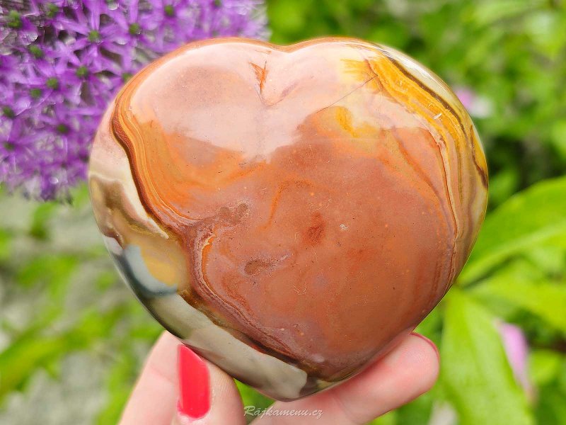 Jasper heart in the hand 8.3 cm