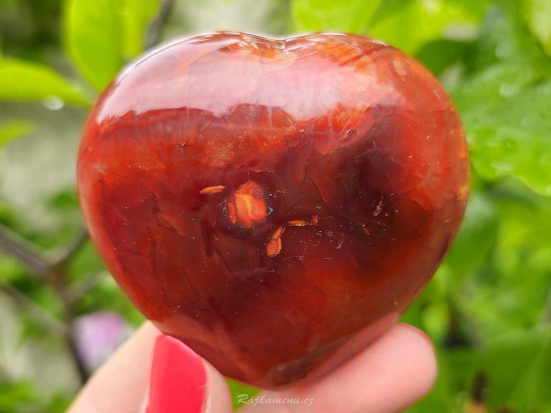 Carnelian heart in the hand 165 grams