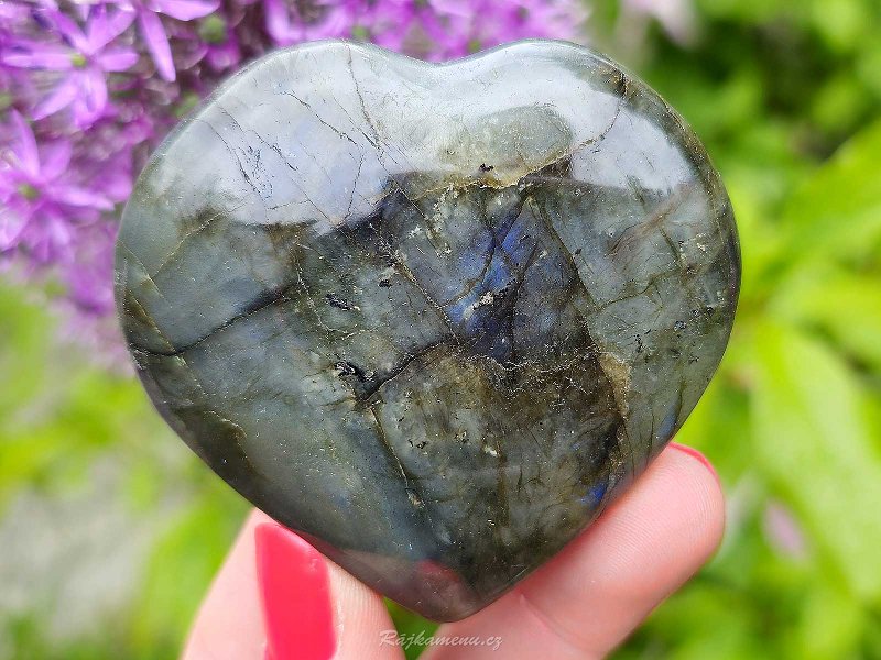 Beautiful labradorite heart 6.6cm 113g