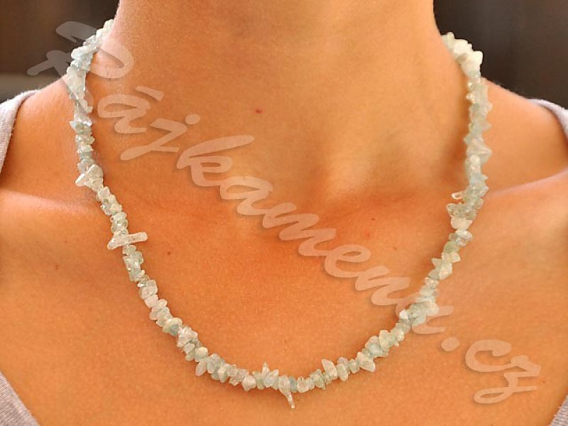 Akvamarín náhrdelník 45cm