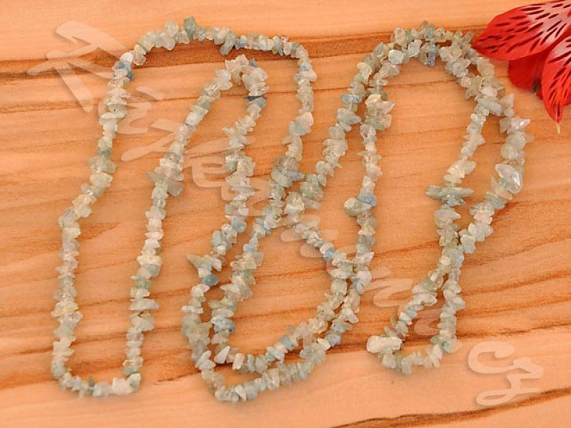 Aquamarine necklace 90 cm