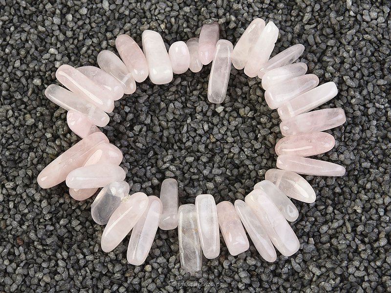 Rose quartz bracelet zig-zag