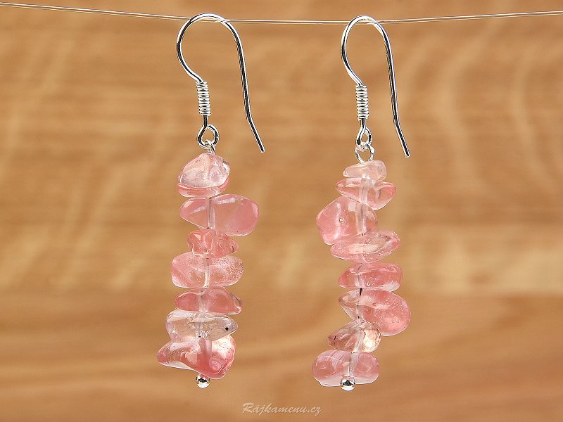 Earrings pink calcite Ag