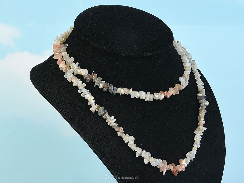 Necklace made of moonstone long