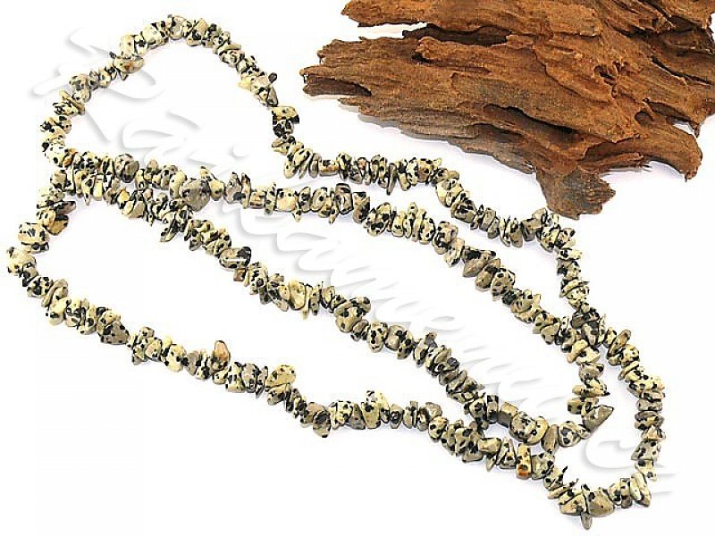Dalmatian jasper necklace long irregular
