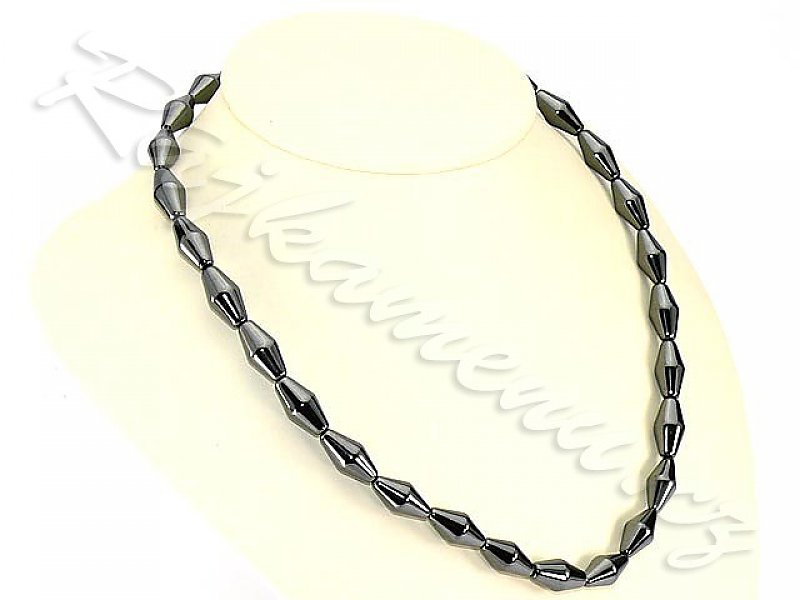 Necklace hematite regular oval