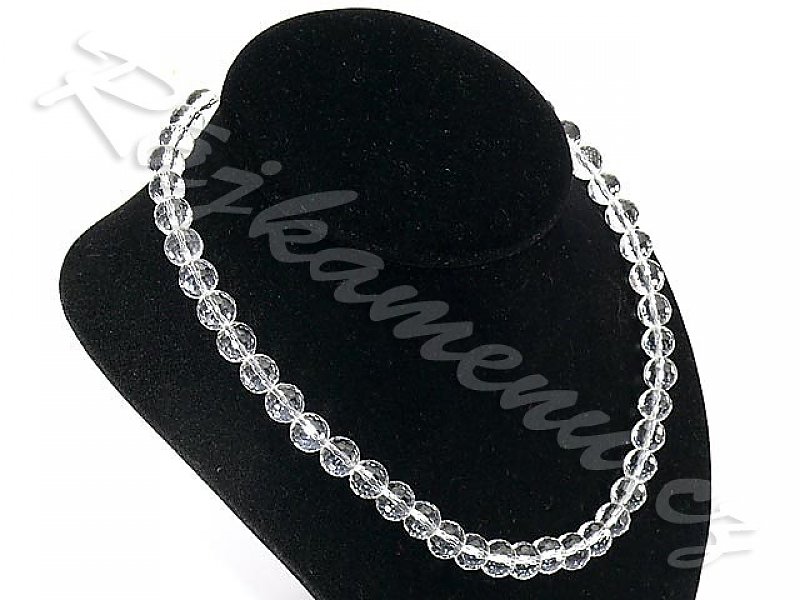 Necklace of crystal cut 10 mm