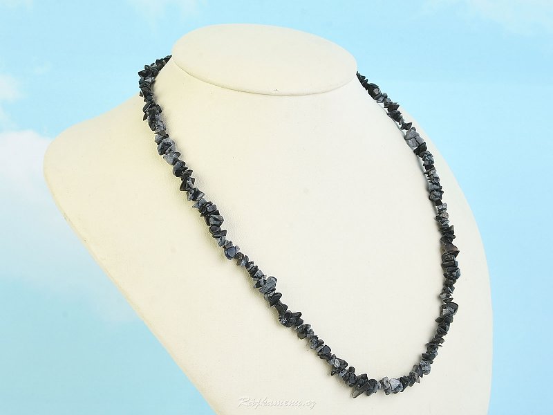 Necklace made of obsidian flake irregular stones