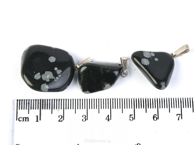 Obsidian flake pendant Ag