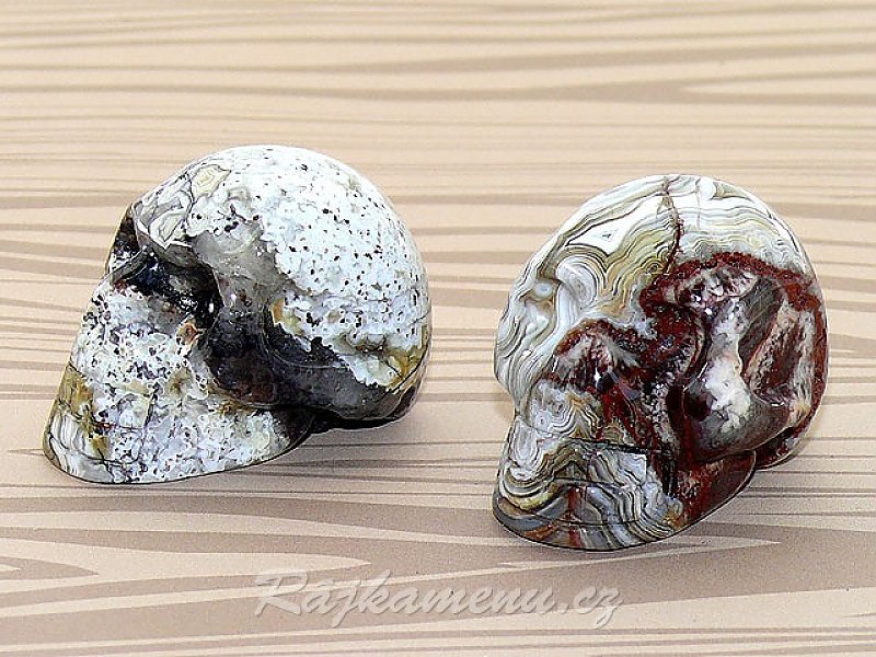 Skull made of ocean jasper stone