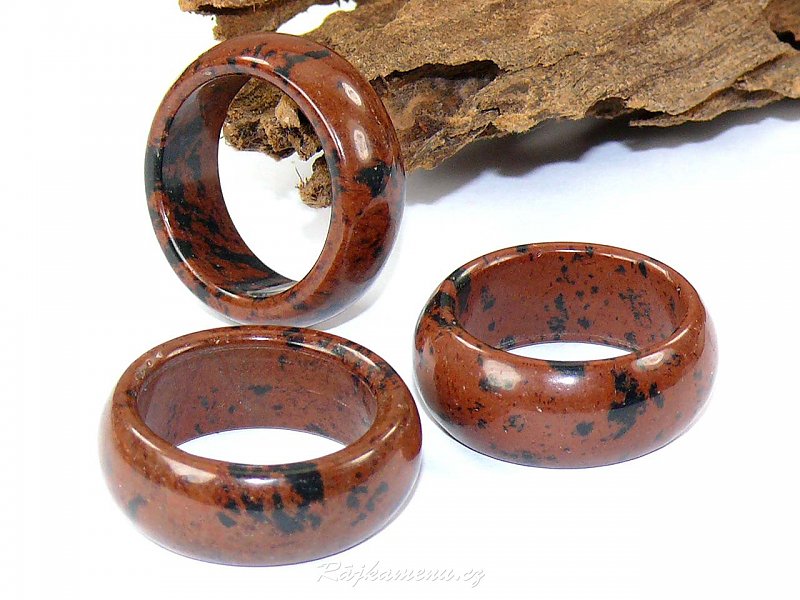 Ring of mahogany obsidian stone