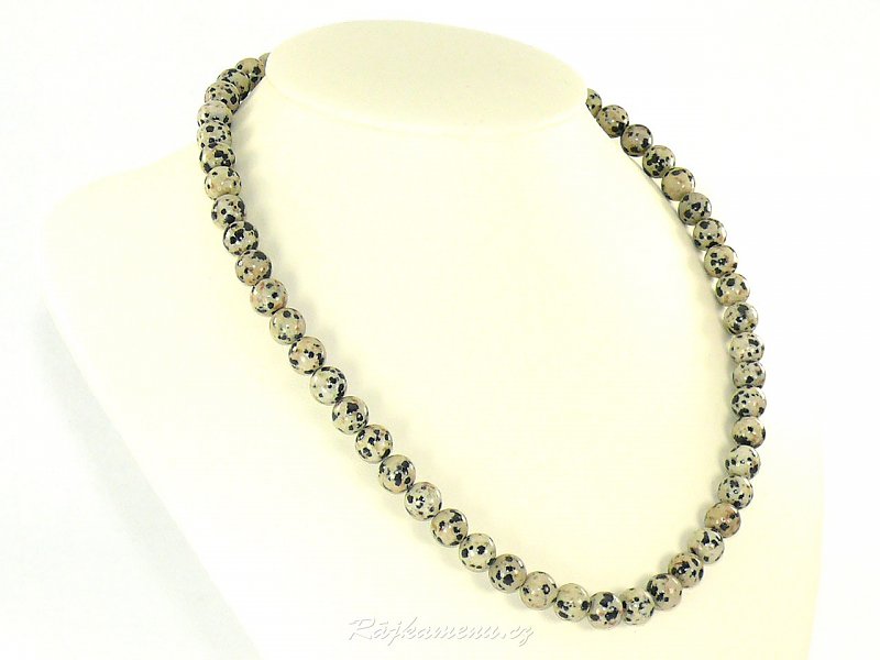Jaspis dalmatin náhrdelník kuličky 45cm