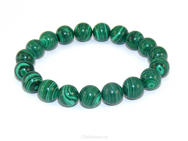 Bracelet malachite beads one centimeter imitation