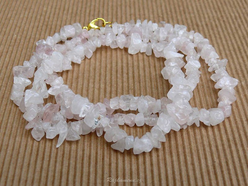 Rose quartz necklace 60 cm chopped pieces