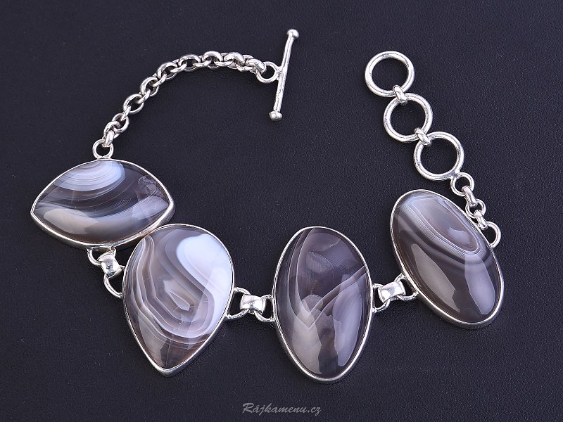 Agate bracelet with silver Ag 925/1000 46.5 g