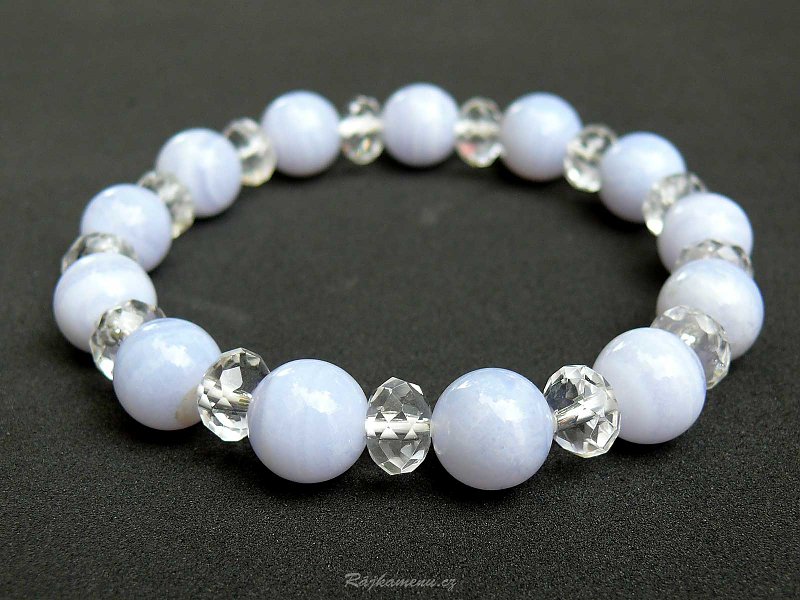 Bracelet cut crystal and agate beads
