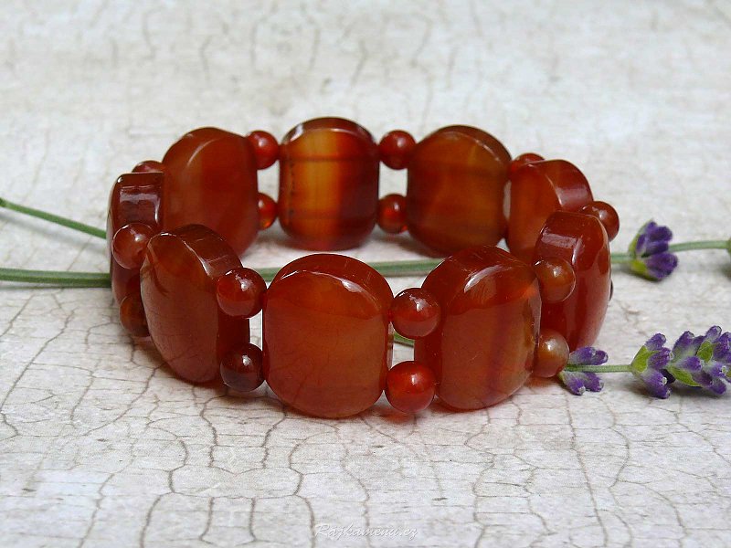 Bracelet agate beads and ovals